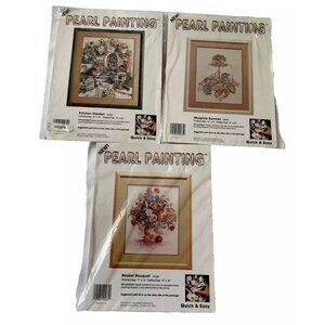 New Pearl Painting Kits - Kitchen Garden Maypole Bunnies & Basket Bouquet - 16"x